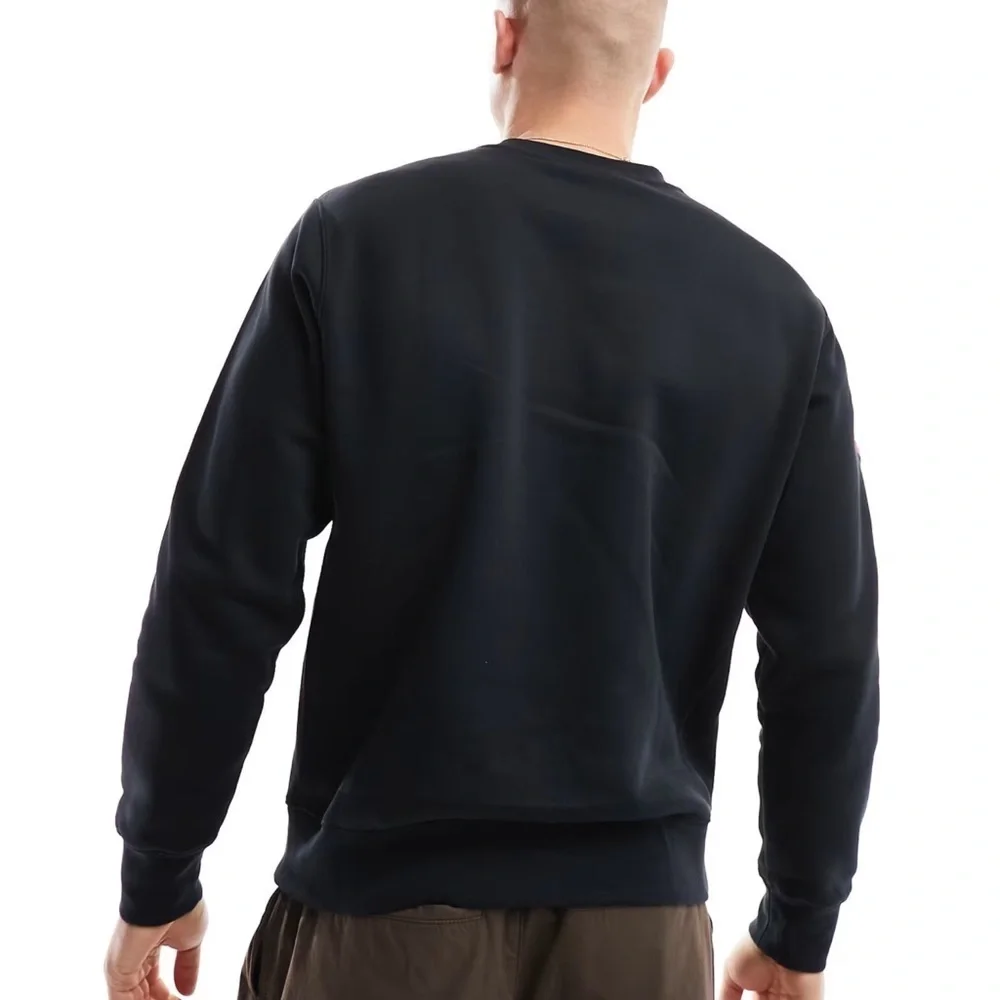 Nike Mens Club Fleece Colorful embroidered Graphic Crewneck Sweatshirt XXL Black